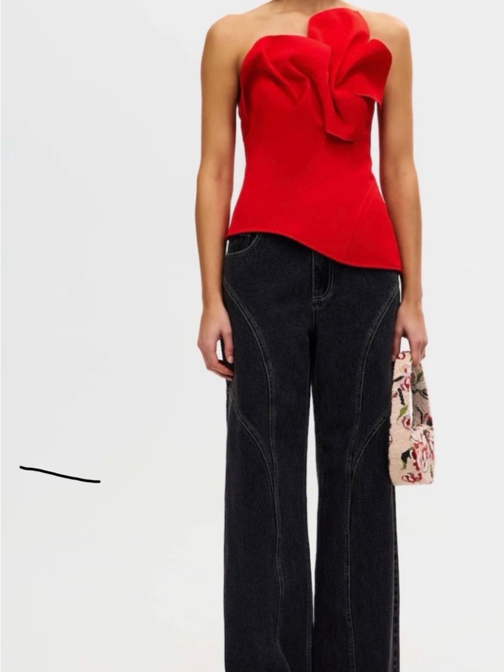 Acler Strapless Red Sculpted-Bow Maxi Dress - Picture 3 of 8